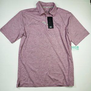 Walter Hagen 11 Majors Polo Men's Bar Stripe Golf Tennis Gym Raspberry MGA11295